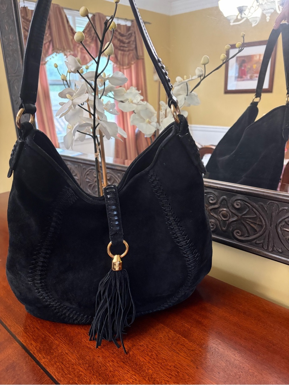 Lauren Ralph Lauren Indian Cove Suede Hobo Bag